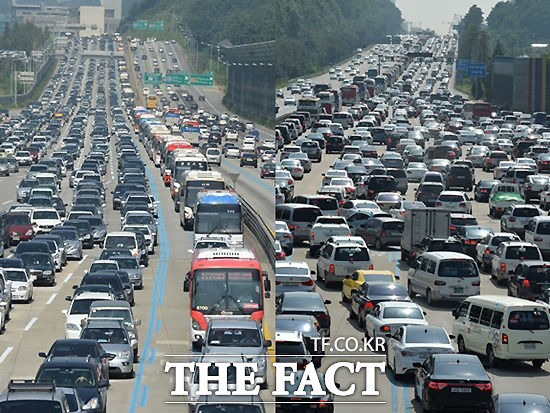 ÇöÃæÀÏ ¿¬ÈÞ µÑ° ³¯ÀÎ 5ÀÏ Àü±¹ °í¼Óµµ·Î°¡ »óÇÏÇ༱À¸·Î Á¤Ã¼¸¦ ºú°í ÀÖ´Ù. /´õÆÑÆ®DB