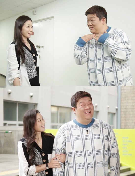 김하영(왼쪽)은 유민상과 열애설로 실시간 검색어 1위에 오른 바 있다. /KBS 제공