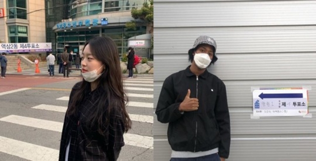 배우 이수민(왼쪽)과 모델 한현민은 2001년생으로 올해 생애 첫 투표를 했다. /이수민, 한현민 SNS