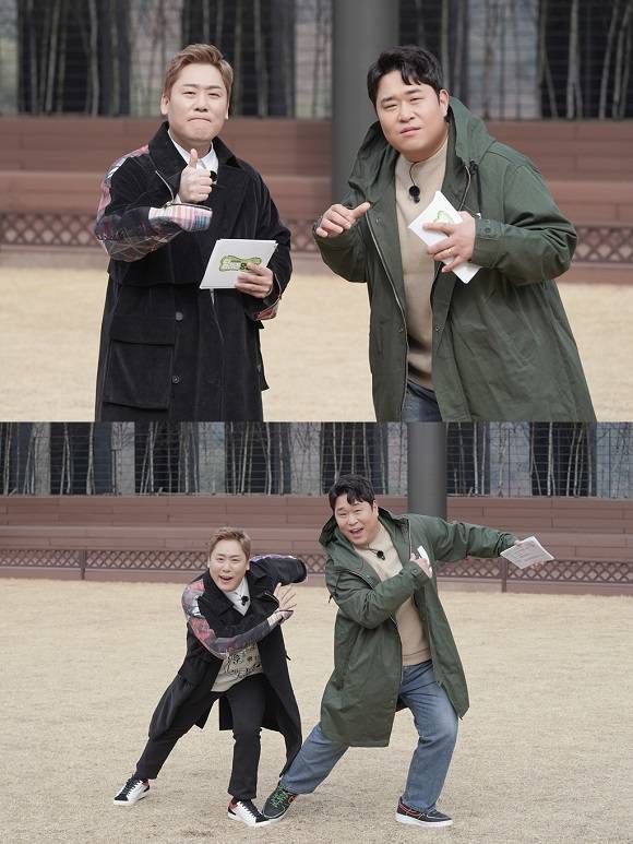 문세윤(오른쪽)과 최성민이 오는 3월 첫 방송을 앞두고 있는 MBC에브리원 새 예능 프로그램 '달려라 댕댕이'의 MC를 맡았다. /MBC 제공